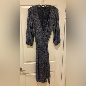NWOT. Gap knit sweater  black and grey wrap dress. Size S